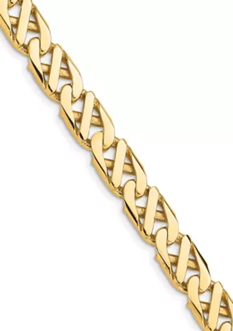 Mens 14K Yellow Gold 7.9 Millimeter Fancy Link Bracelet