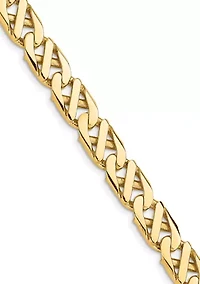 Mens 14K Yellow Gold 7.9 Millimeter Fancy Link Bracelet