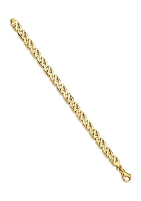 Mens 14K Yellow Gold 7.9 Millimeter Fancy Link Bracelet