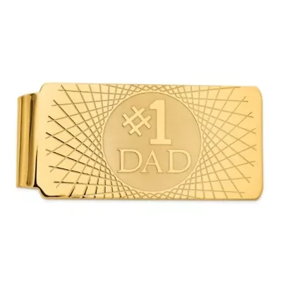 14K Yellow Gold #1 Dad Men's Money Clip