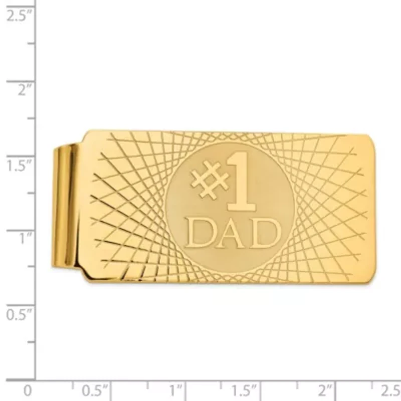 14K Yellow Gold #1 Dad Men's Money Clip