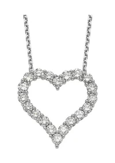 2 ct. t.w. Diamond Heart 18 Inch Necklace in 14K White Gold