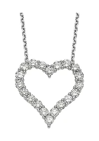 2 ct. t.w. Diamond Heart 18 Inch Necklace in 14K White Gold