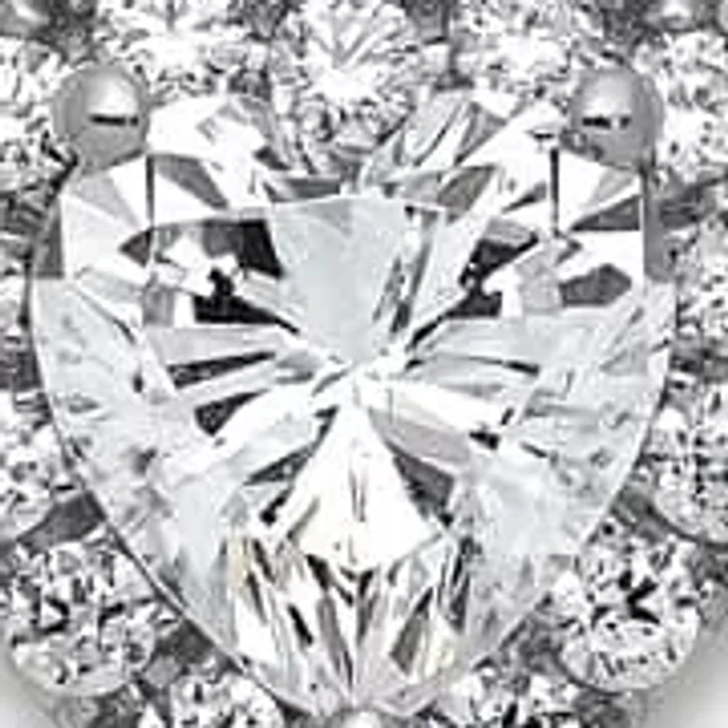 Lab Created 1.22 ct. t.w. Lab Grown Diamond VS/SI+ G+ 16-inch Halo Heart Necklace in 14K White Gold