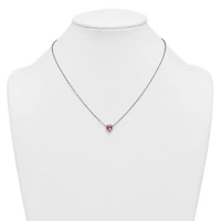 Lab Created / ct. t.w. Pink Sapphire and 1/ ct. t.w. Lab Grown Diamond VS+ F+ 18-inch Heart Necklace in 14K White Gold