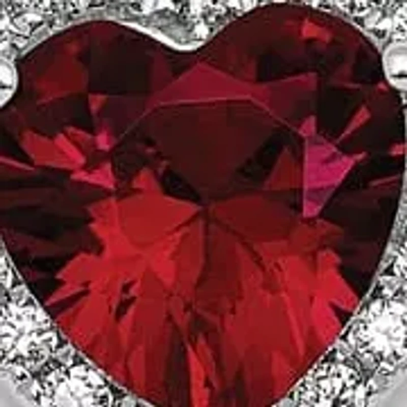Lab Created 1 ct. t.w. Ruby and 1/10 ct. t.w. Lab Grown Diamond VS+ F+ 18-inch Heart Necklace in 14K White Gold