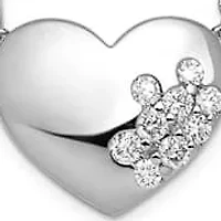 Lab Created 3/8 ct. t.w. Lab Grown Diamond VS+ F+ Heart Necklace in 14K White Gold