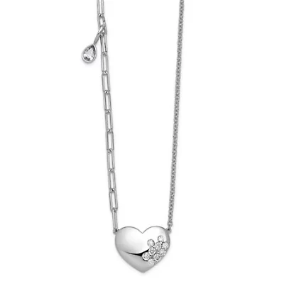 Lab Created 3/8 ct. t.w. Lab Grown Diamond VS+ F+ Heart Necklace in 14K White Gold