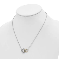 Lab Created 3/8 ct. t.w. Lab Grown Diamond Square Interlocking Necklace in 14K Two-Tone