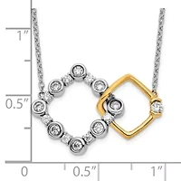 Lab Created 3/8 ct. t.w. Lab Grown Diamond Square Interlocking Necklace in 14K Two-Tone