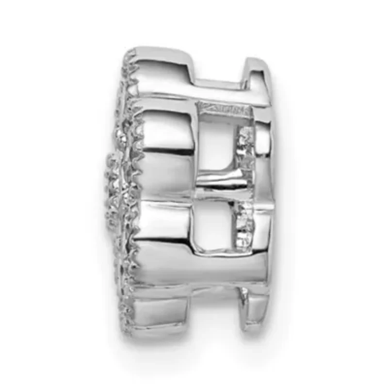 Lab Created 1/2 ct. t.w. Lab Grown Diamond  Floral Chain Slide Pendant in 14K White Gold