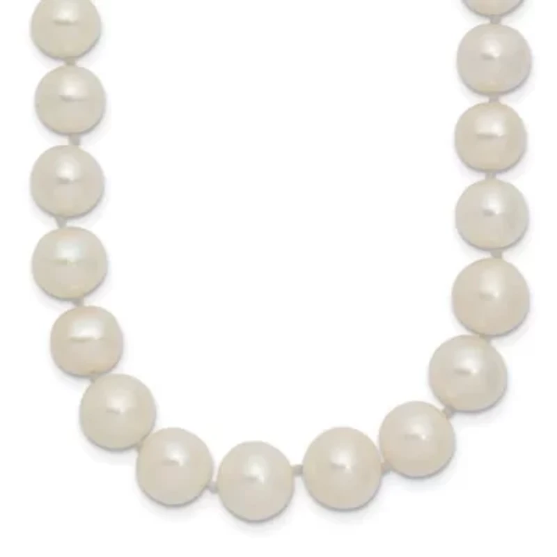 14K Yellow Gold 7.5-9mm White Freshwater Cultured Pearl Graduated Necklace