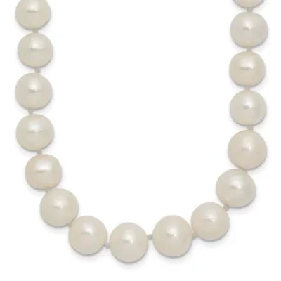 14K Yellow Gold 7.5-9mm White Freshwater Cultured Pearl Graduated Necklace