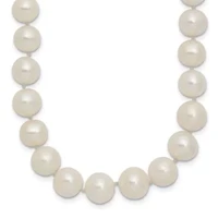 14K Yellow Gold 7.5-9mm White Freshwater Cultured Pearl Graduated Necklace