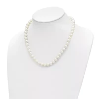14K Yellow Gold 7.5-9mm White Freshwater Cultured Pearl Graduated Necklace