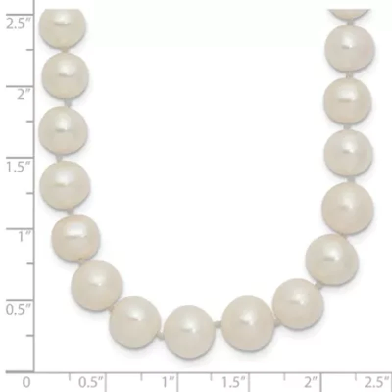 14K Yellow Gold 7.5-9mm White Freshwater Cultured Pearl Graduated Necklace