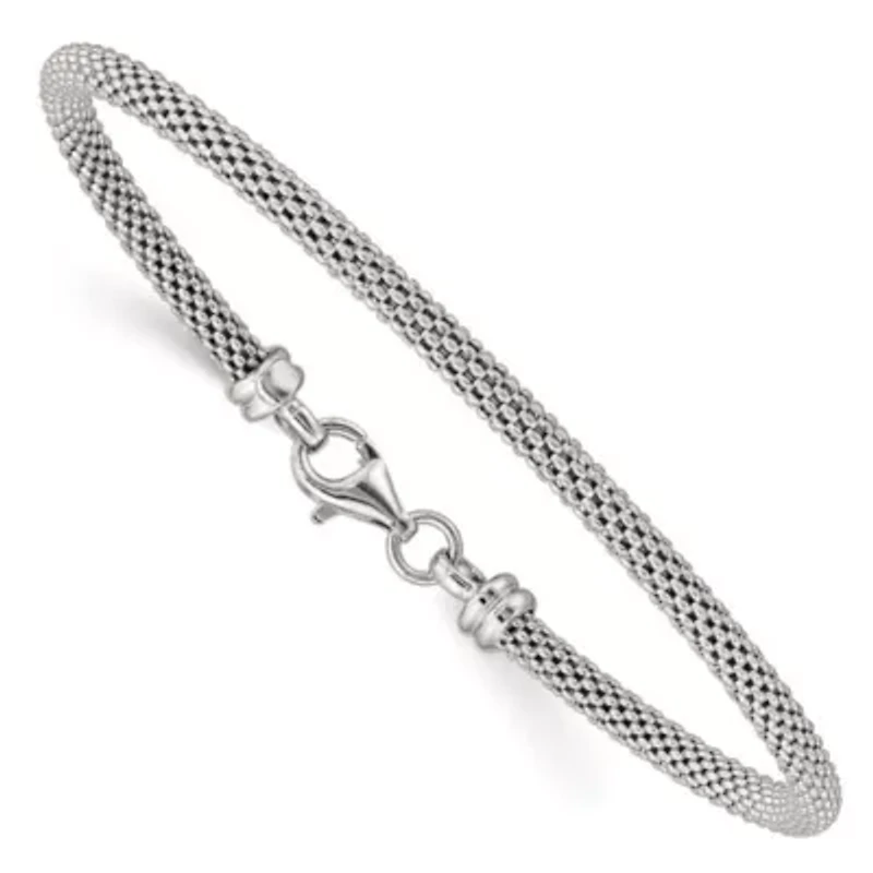 Sterling Silver Textured with Clasp Bangle
