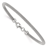 Sterling Silver Textured with Clasp Bangle
