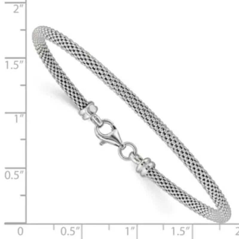 Sterling Silver Textured with Clasp Bangle