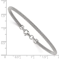 Sterling Silver Textured with Clasp Bangle