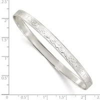 Sterling Silver Polished 5.25mm Claddagh Slip-on Bangle