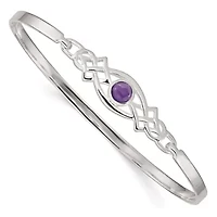 5/8 ct. t.w. Amethyst Celtic Knot Bangle Bracelet in Sterling Silver