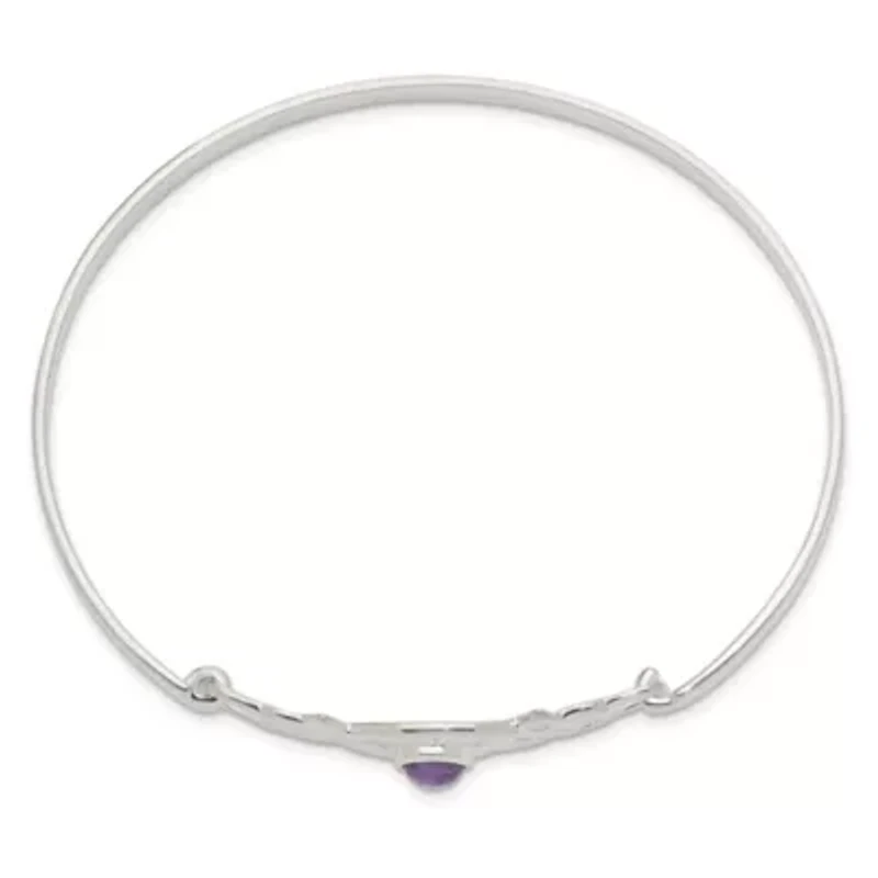 5/8 ct. t.w. Amethyst Celtic Knot Bangle Bracelet in Sterling Silver