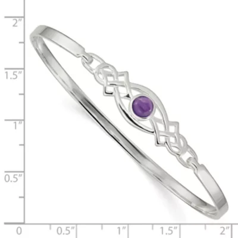 5/8 ct. t.w. Amethyst Celtic Knot Bangle Bracelet in Sterling Silver