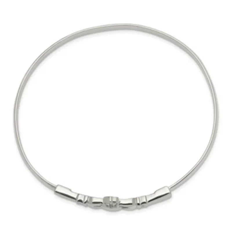 Sterling Silver Claddagh Bangle Bracelet