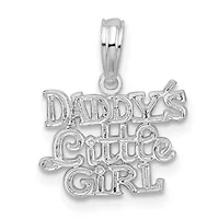 Sterling Silver Rhodium-plated Polished DADDYS LITTLE GIRL Pendant