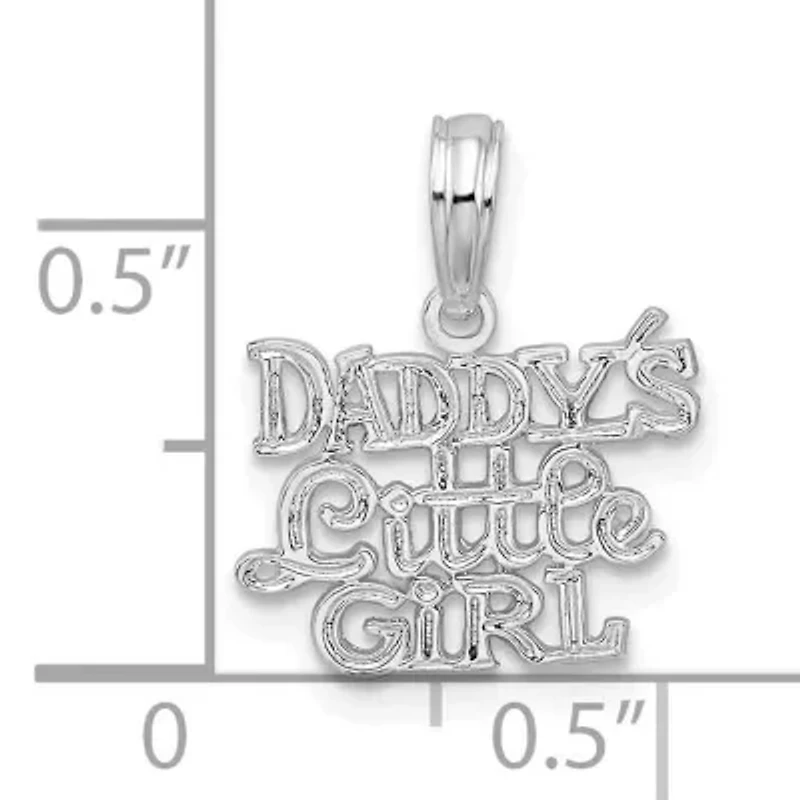 Sterling Silver Rhodium-plated Polished DADDYS LITTLE GIRL Pendant