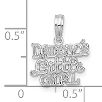 Sterling Silver Rhodium-plated Polished DADDYS LITTLE GIRL Pendant