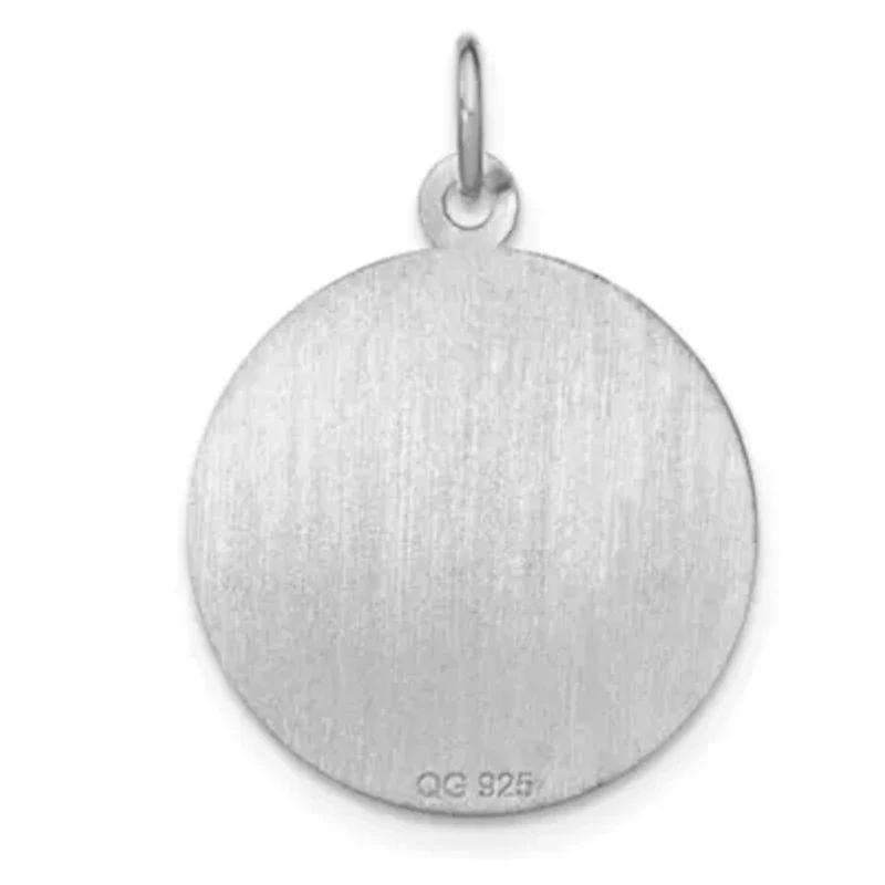 Sterling Silver Rhodium-plated Graduation Day Disc Charm