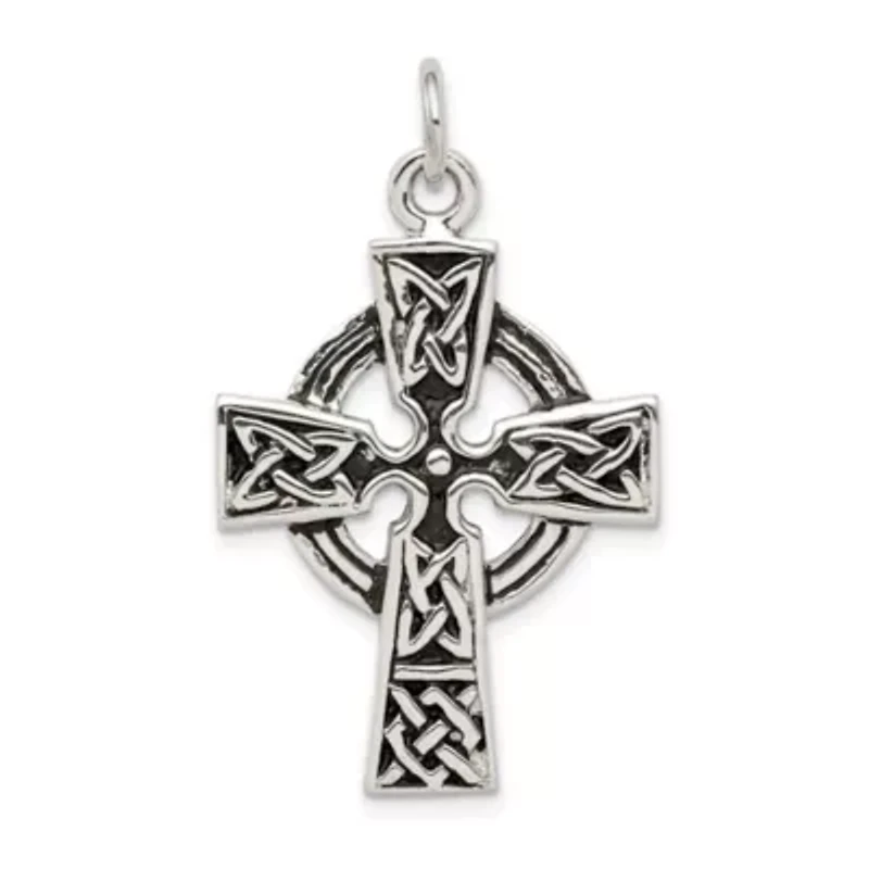 Sterling Silver Antiqued Celtic Cross Charm