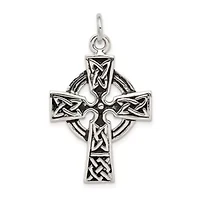 Sterling Silver Antiqued Celtic Cross Charm