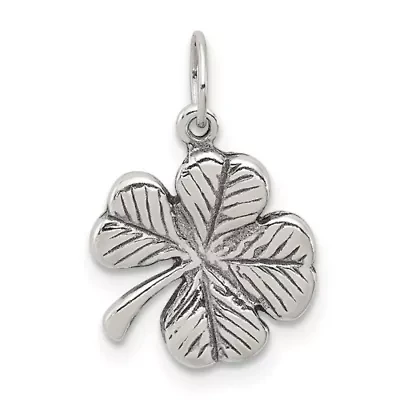 Sterling Silver Antiqued 4-Leaf Clover Charm