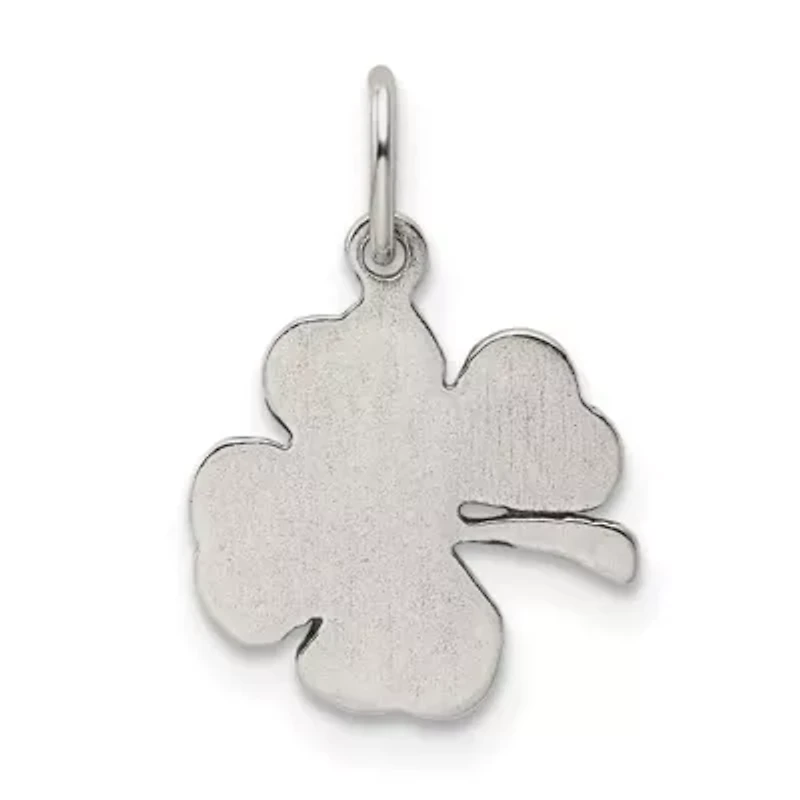 Sterling Silver Antiqued 4-Leaf Clover Charm