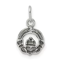 Sterling Silver Mini Antiqued Claddagh Charm