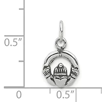 Sterling Silver Mini Antiqued Claddagh Charm