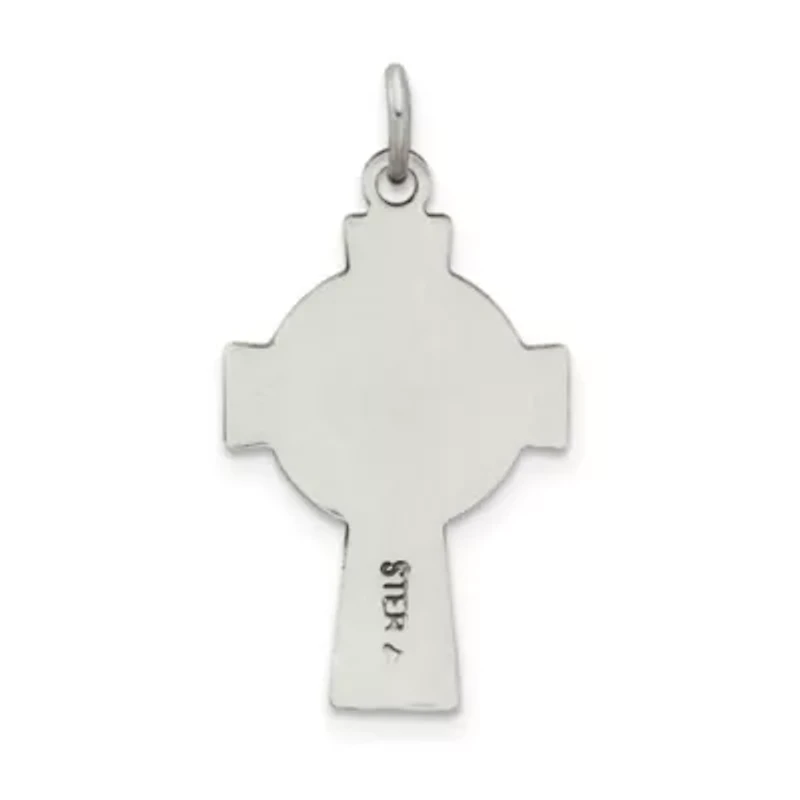Sterling Silver Antiqued Satin Celtic Cross Pendant