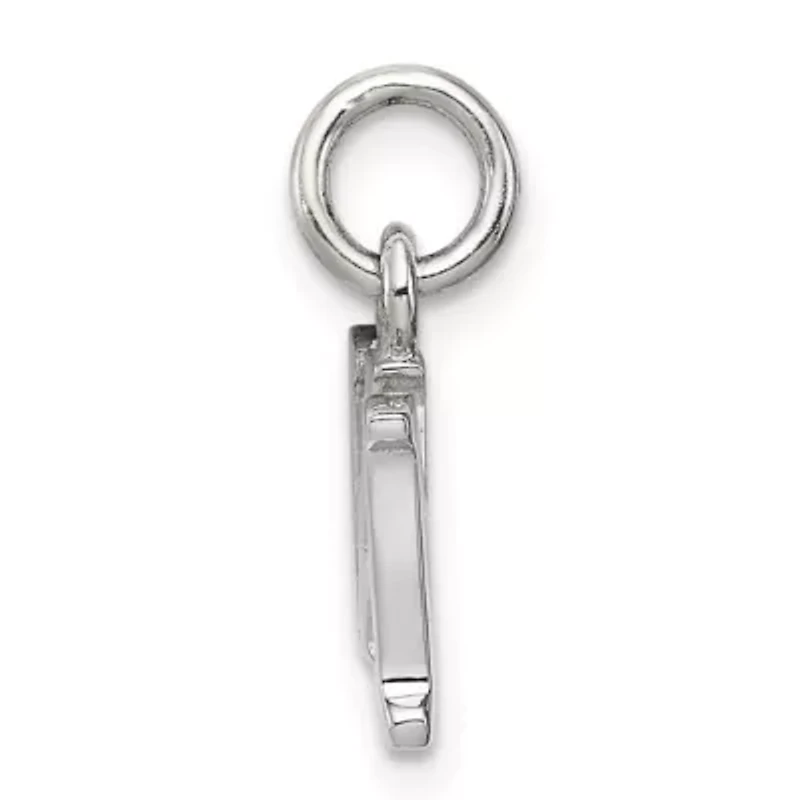 Sterling Silver Rhodium-plated Dad Charm