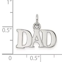 Sterling Silver Rhodium-plated Dad Charm