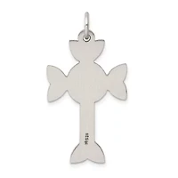 Sterling Silver Antiqued, Textured and Brushed Celtic Cross Pendant
