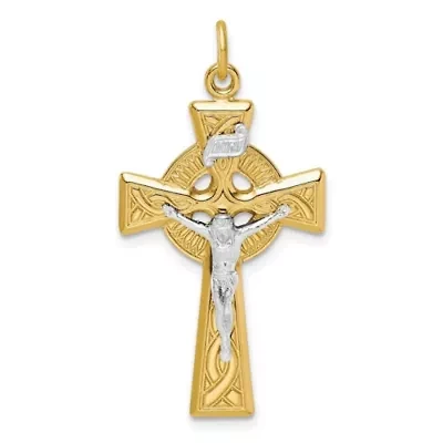 Sterling Silver and Gold Tone INRI Crucifix Pendant