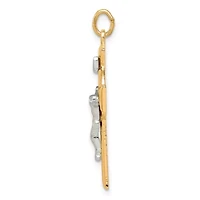 Sterling Silver and Gold Tone INRI Crucifix Pendant