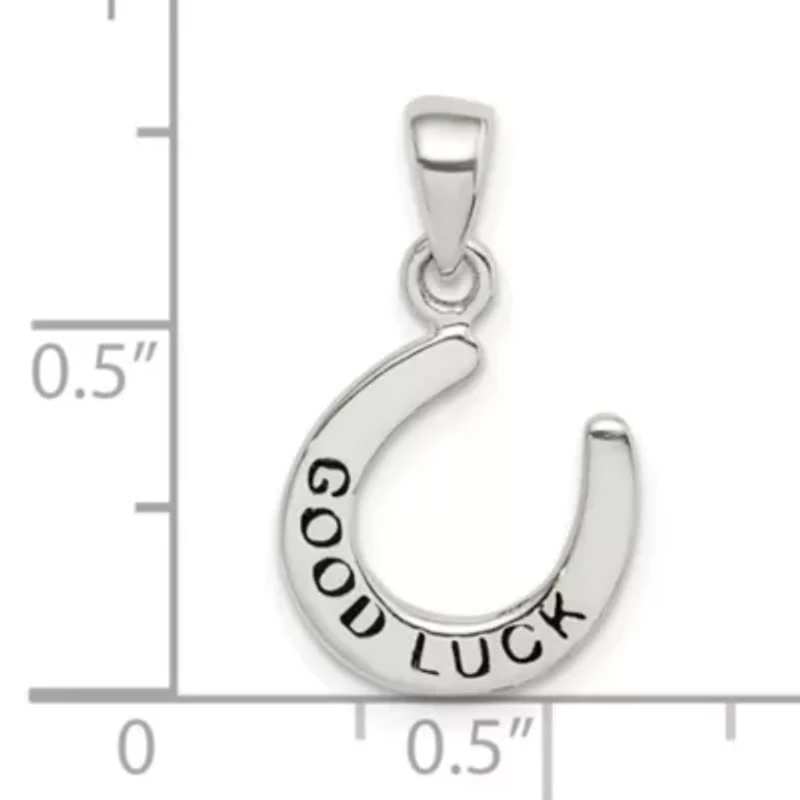 Sterling Silver Enamel Good Luck Horse Shoe Pendant