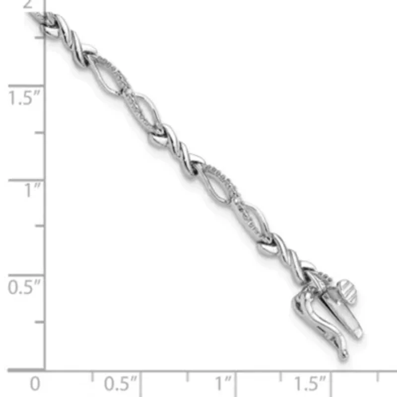 0.05 ct. t.w. Diamond Bracelet in Rhodium-plated Sterling Silver
