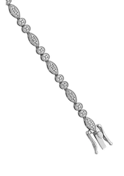 1/ ct. t.w. Diamond Bracelet in Rhodium Plated Sterling Silver