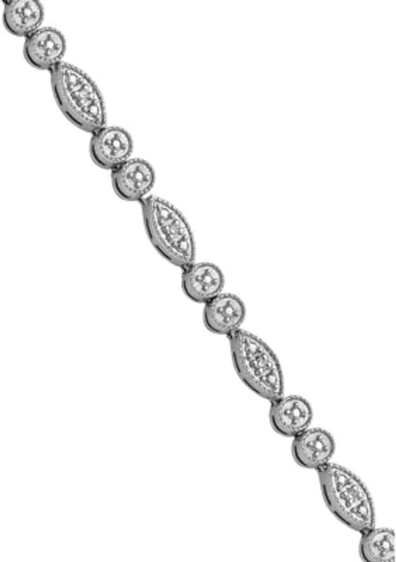 1/ ct. t.w. Diamond Bracelet in Rhodium Plated Sterling Silver