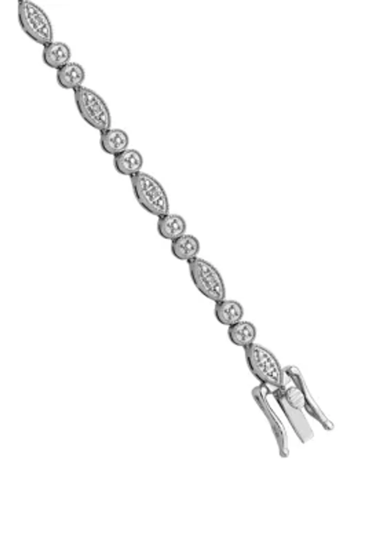 1/ ct. t.w. Diamond Bracelet in Rhodium Plated Sterling Silver